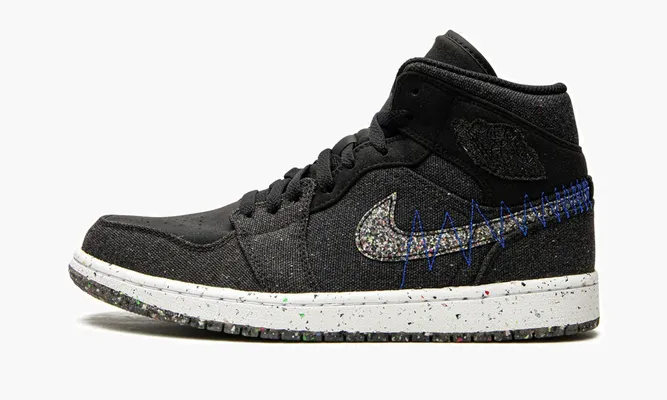 Кроссовки Air Jordan 1 Mid «Crater Black» черный