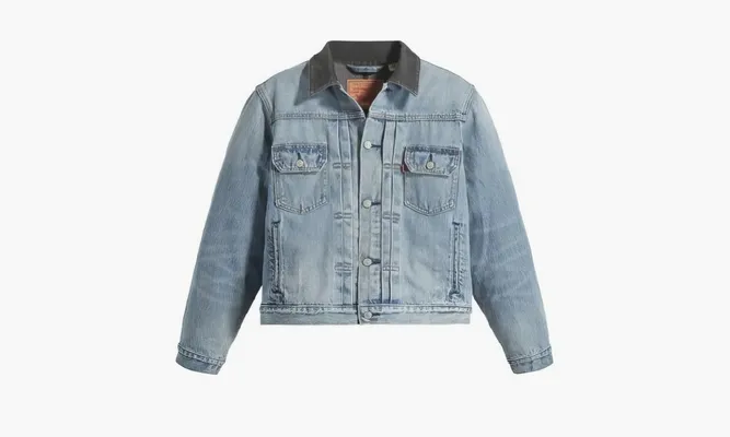 Одежда UGG Stussy X Levi's Embossed Praglad Trucker Jacket Stussy Red-blue lightBlue