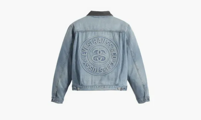 Одежда UGG Stussy X Levi's Embossed Praglad Trucker Jacket Stussy Red-blue lightBlue