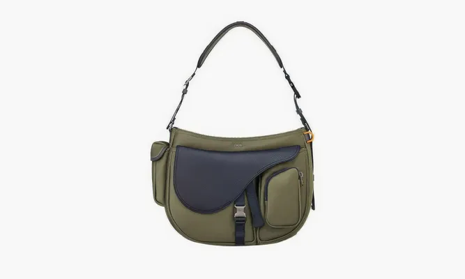 Сумки Dior X Sacai Saddle Soft «Olive Blue» зеленый