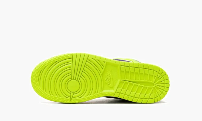 Кроссовки Air Jordan 1 Mid SE GS «Volt / Vivid Orange» оранжевый