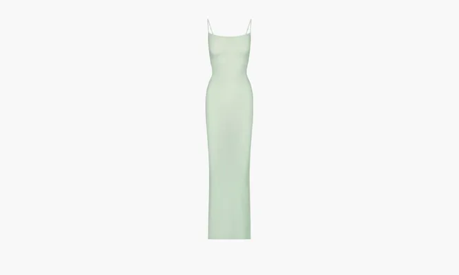 Одежда SKIMS Soft Lounge Long Slip Dress «Green» зеленый