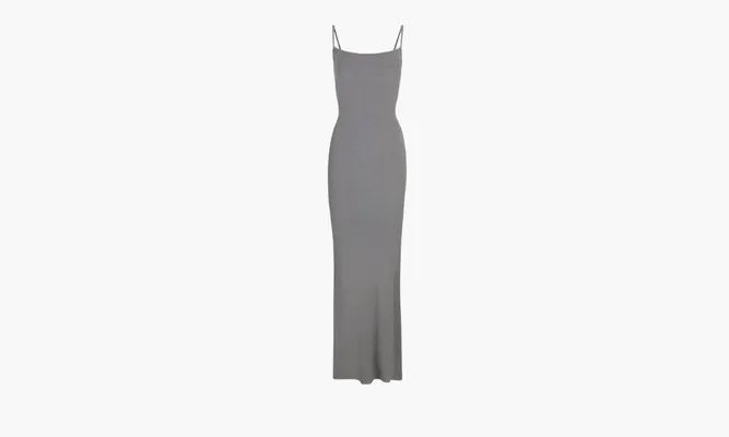 Одежда SKIMS Soft Lounge Long Slip Dress «Grey» серый