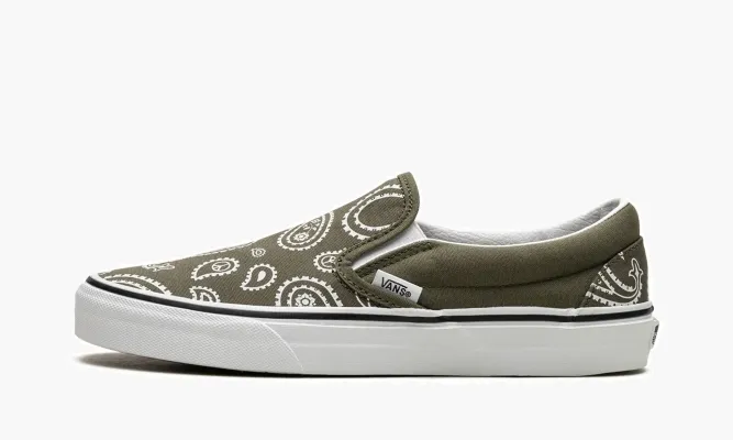 Кроссовки Vans Classic Slip-on «Peace Paisley» зеленый