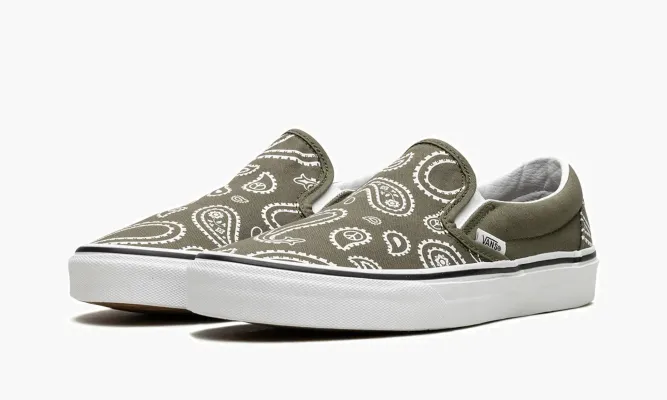 Кроссовки Vans Classic Slip-on «Peace Paisley» зеленый