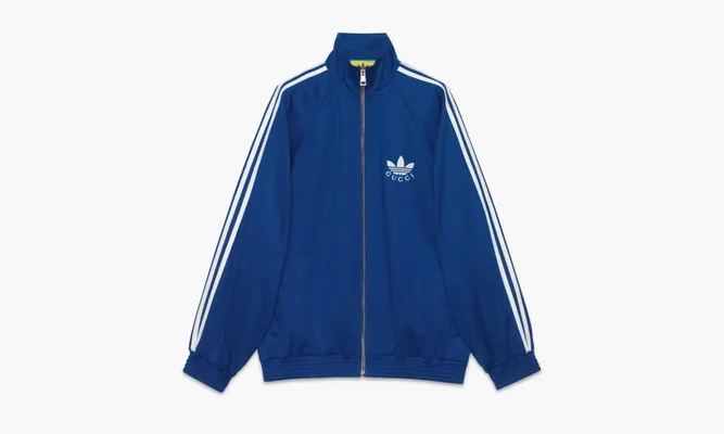 Одежда Adidas Gucci X Cotton Jersey Zip Jacket «Blue» синий