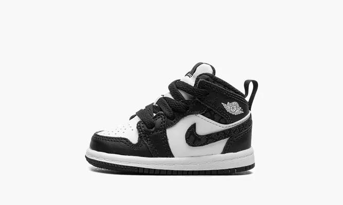Для самых маленьких Air Jordan 1 Mid TD «Panda Elephant» черный