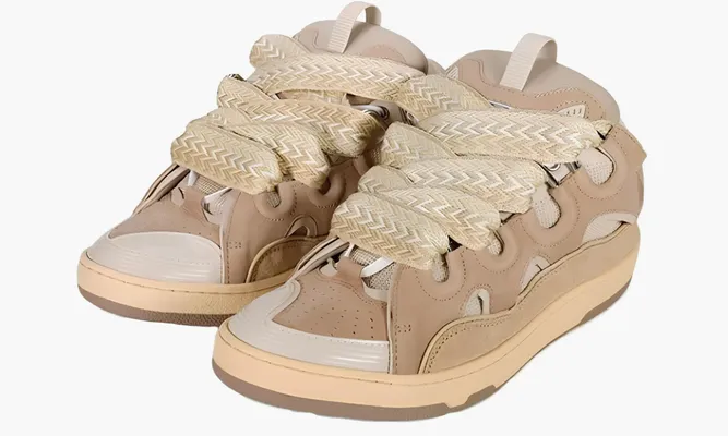Кроссовки Lanvin Leather Curb Brown коричневый