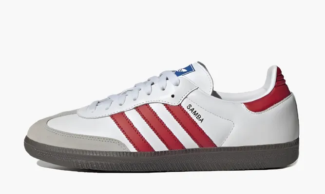Кроссовки Adidas Samba OG «White Better Scarlet» белый