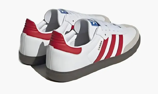 Кроссовки Adidas Samba OG «White Better Scarlet» белый