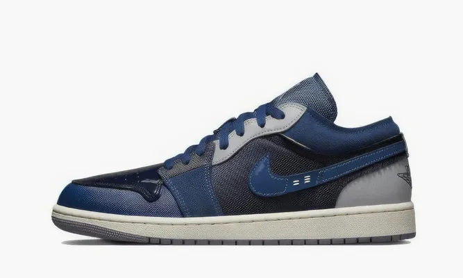 Кроссовки Nike Air Jordan 1 Low SE Craft «Obsidian French Blue Ashen Slate White» синий