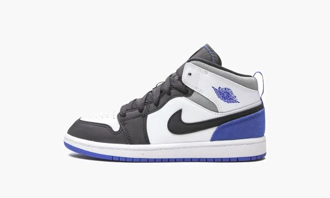 Для самых маленьких Air Jordan 1 Mid SE PS «Royal Black Toe» белый