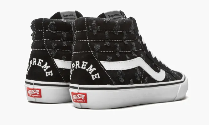 Кроссовки Vans Sk8-hi «Supreme - Hole Punch Denim - Black» черный