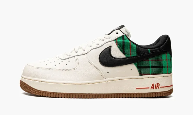 Кроссовки Air Force 1 Low '07 LX «Plaid Pale Ivory Stadium Green» белый