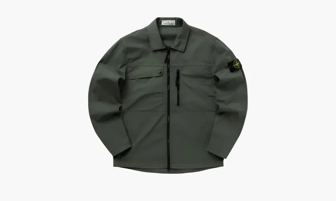 Одежда Stone Island Zip Shirt Jacket «Olive» зеленый
