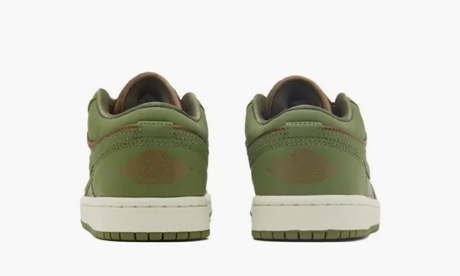 Кроссовки Air Jordan 1 Low SE WMNS Brown Kelp Sky J Light Olive зеленый