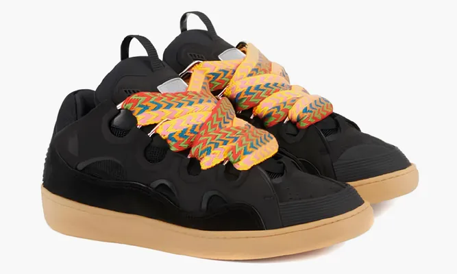 Кроссовки Lanvin Leather Curb Black черный