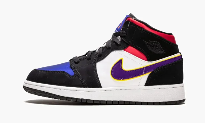 Кроссовки Air Jordan 1 Mid «Laker Top 3» черный