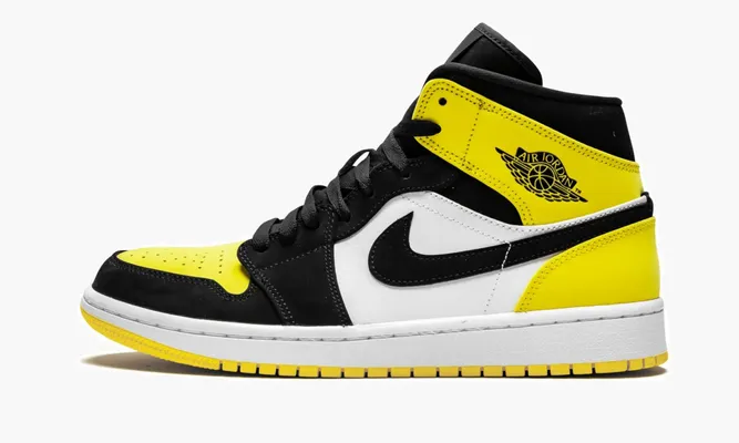 Кроссовки Air Jordan 1 Mid SE «Yellow Toe» черный