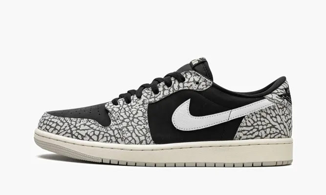 Кроссовки Air Jordan 1 Low WMNS «Elephant Print» черный