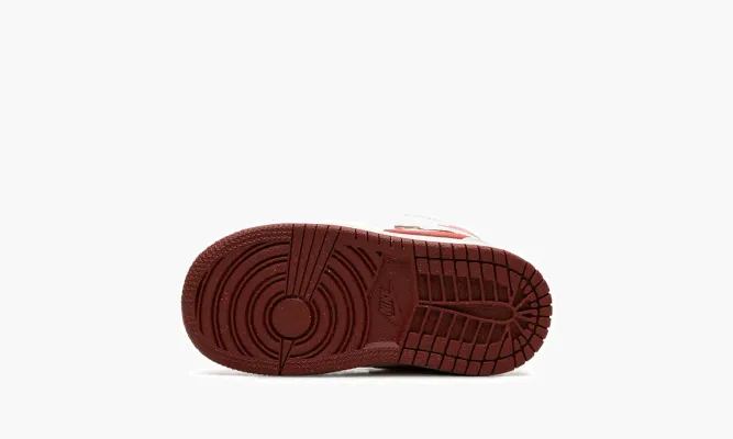 Для самых маленьких Air Jordan 1 Mid SE TD «White Dune Red» белый