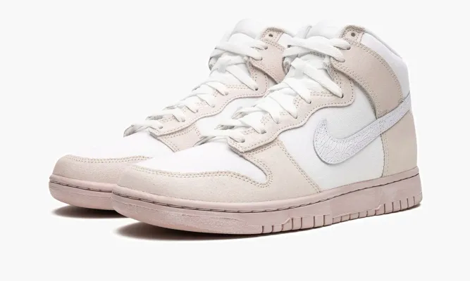 Кроссовки Nike Dunk High Retro PRM «Cracked Leather Swoosh» розовый
