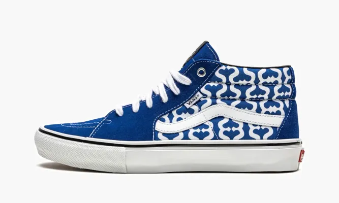 Кроссовки Vans Skate Grosso Mid «Supreme - Monogram S - Royal» синий