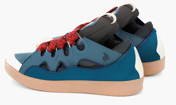 Кроссовки Lanvin Leather Curb Blue Grey lightBlue