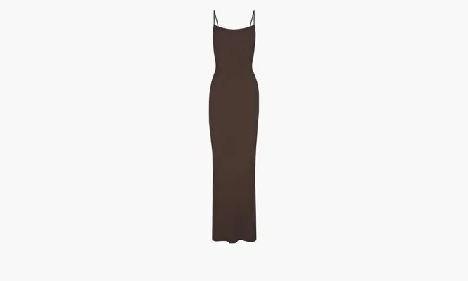 Одежда SKIMS Soft Lounge Long Dress «Brown» коричневый