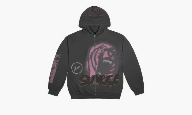 Одежда Travis Scott Cactus Jack For Fragment Sunrise Zip Up Hoodie «Black» черный