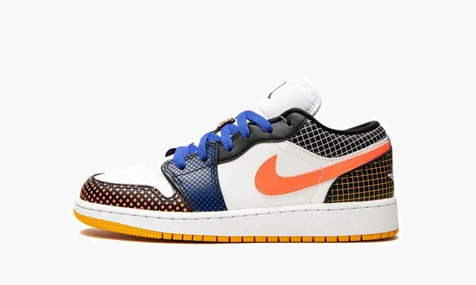Кроссовки Air Jordan 1 Low Mmd Bg «Multicolor Grid» белый