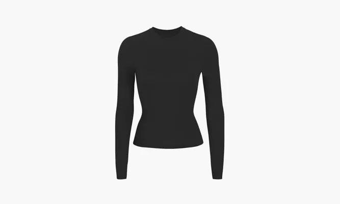 Одежда SKIMS Long Sleeve T-shirt «Black» черный
