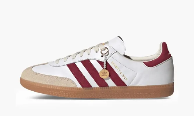 Кроссовки Adidas Samba «Sporty & Rich White Collegiate Burgundy» белый
