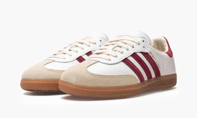 Кроссовки Adidas Samba «Sporty & Rich White Collegiate Burgundy» белый
