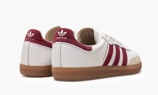 Кроссовки Adidas Samba «Sporty & Rich White Collegiate Burgundy» белый