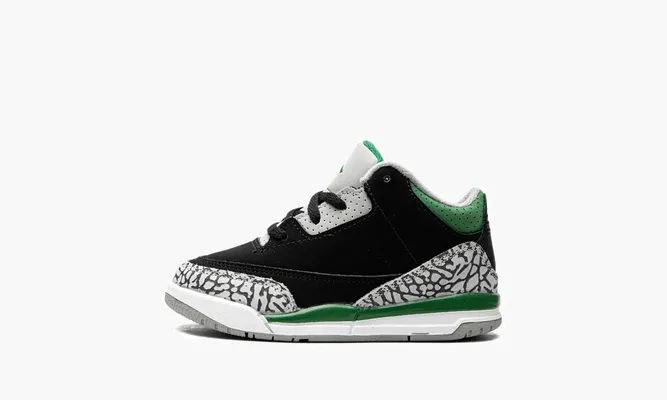 Для самых маленьких Air Jordan 3 Retro TD «Pine Green» черный