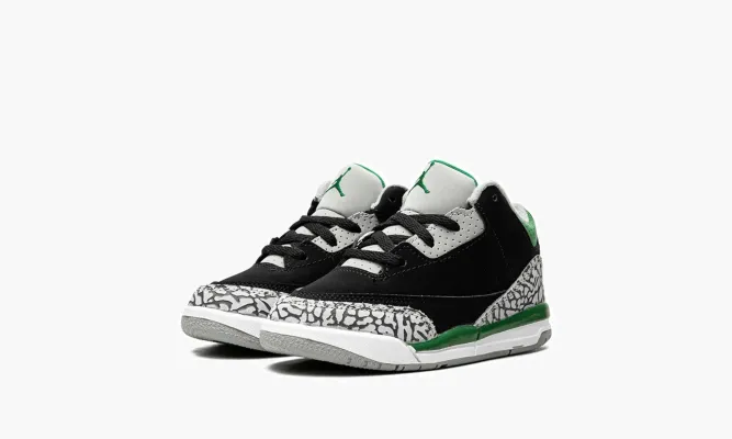 Для самых маленьких Air Jordan 3 Retro TD «Pine Green» черный