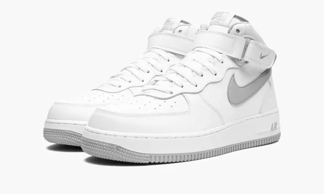 Кроссовки Air Force 1 Mid «White/Grey» белый