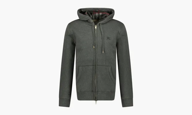 Одежда Burberry Clarendon Check Hood Zip Up Hoodie «Grey» серый