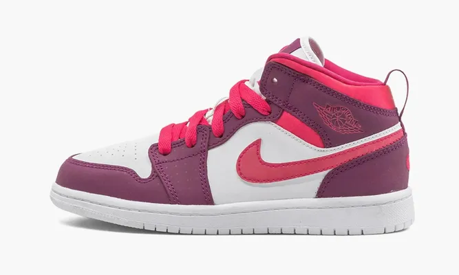 Для самых маленьких Air Jordan 1 Mid PS «True Berry / Pink Rush» Kids розовый