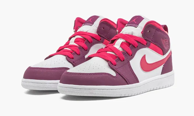 Для самых маленьких Air Jordan 1 Mid PS «True Berry / Pink Rush» Kids розовый