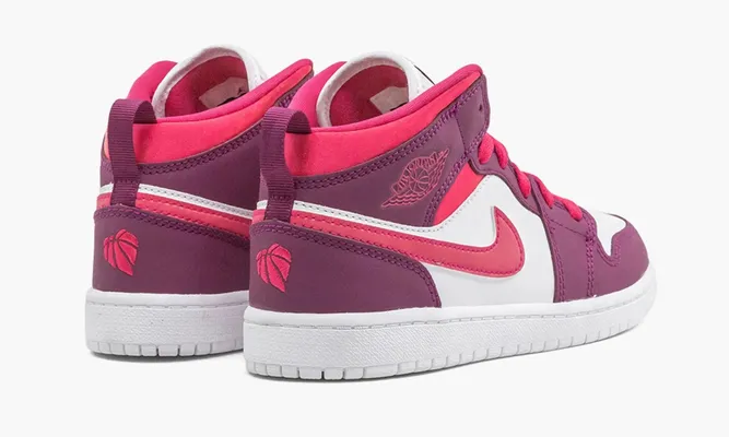 Для самых маленьких Air Jordan 1 Mid PS «True Berry / Pink Rush» Kids розовый