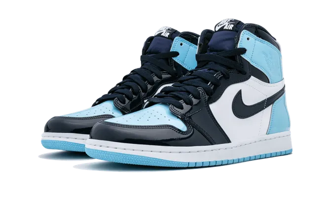 Кроссовки Air Jordan 1 High OG WMNS «Unc Patent Leather» lightBlue