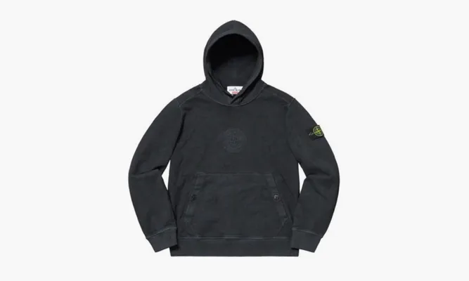 Одежда Stone Island X Supreme Hooded Sweatshirt «Black» черный