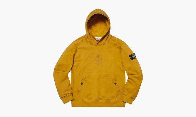 Одежда Stone Island X Supreme Hooded Sweatshirt «Olive» оранжевый