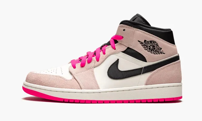 Кроссовки Air Jordan 1 Mid SE «Crimson Tint / Hyper Pink» розовый