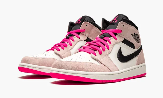 Кроссовки Air Jordan 1 Mid SE «Crimson Tint / Hyper Pink» розовый