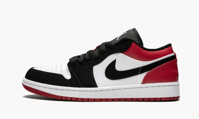 Кроссовки Air Jordan 1 Low «Black Toe» черный,красный