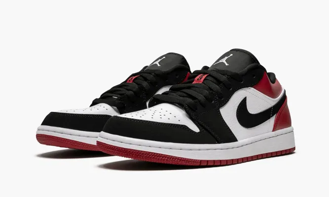 Кроссовки Air Jordan 1 Low «Black Toe» черный,красный
