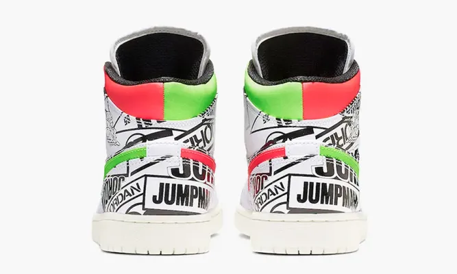 Кроссовки Air Jordan 1 Mid «All Over Logos» белый